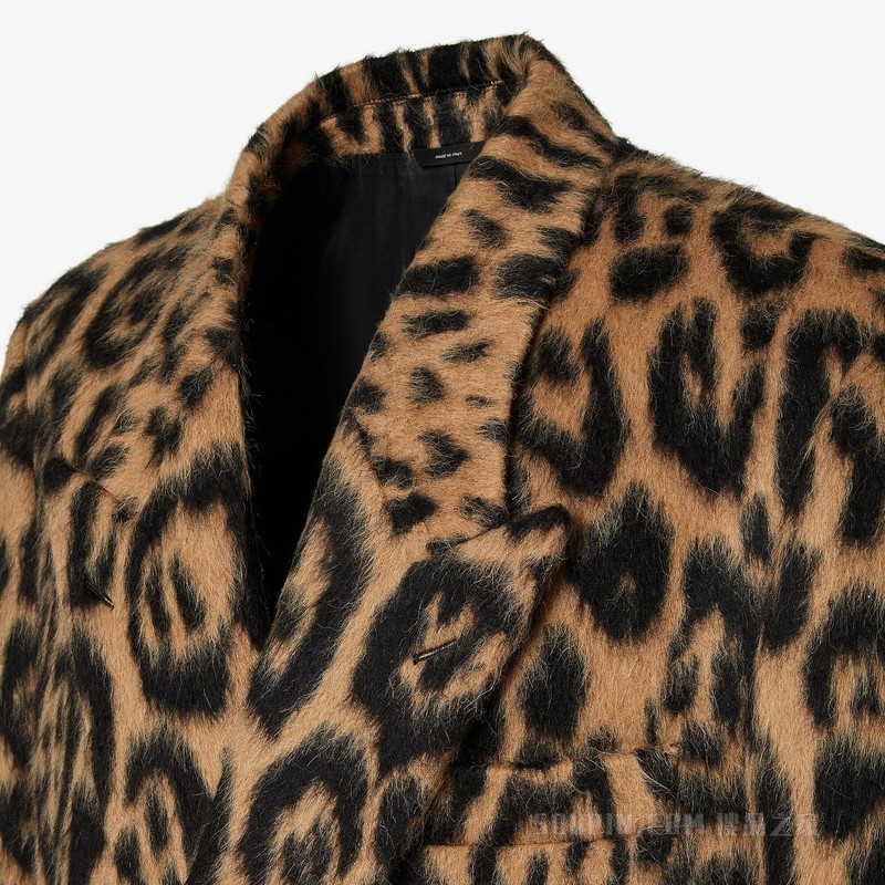 外套 米色与黑色FENDI Leo羊毛外套