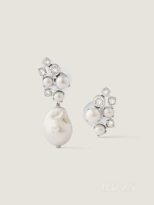 Crystal Pearl不对称耳环