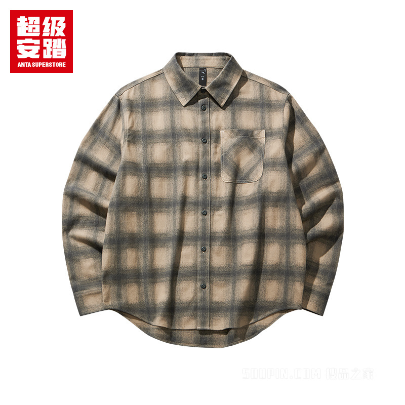 超级安踏潮流文化男子长袖衬衫