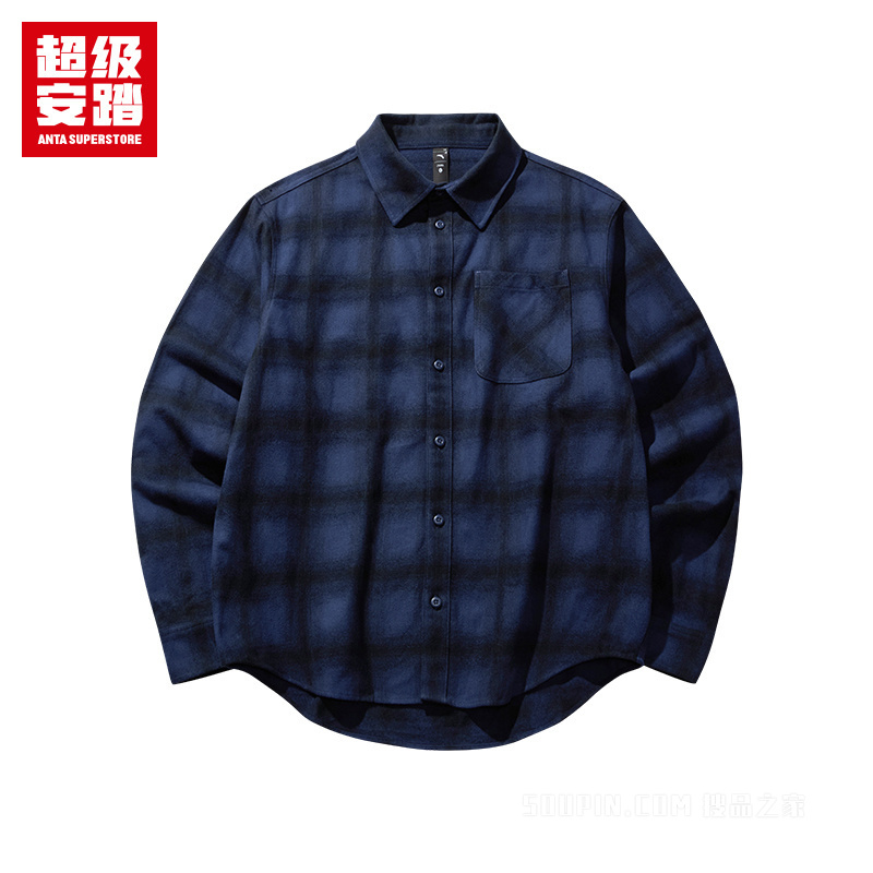 超级安踏潮流文化男子长袖衬衫