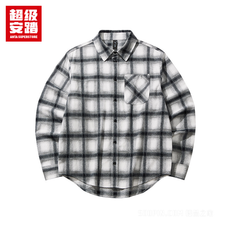 超级安踏潮流文化男子长袖衬衫