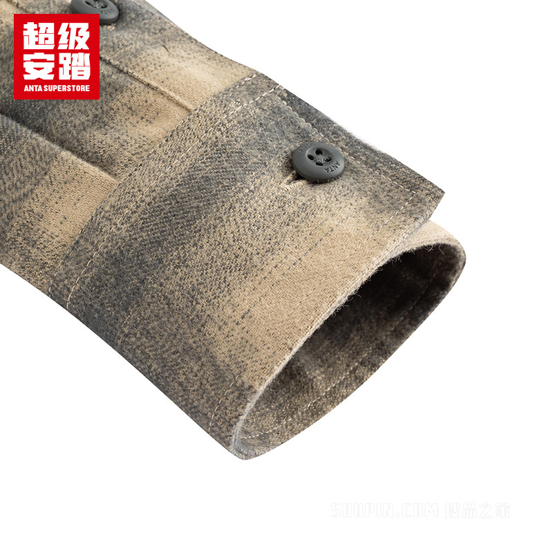 超级安踏潮流文化男子长袖衬衫