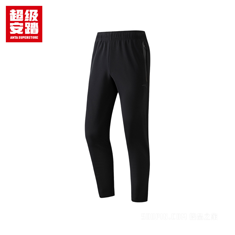 超级安踏跑训男子轻暖绒针织运动长裤