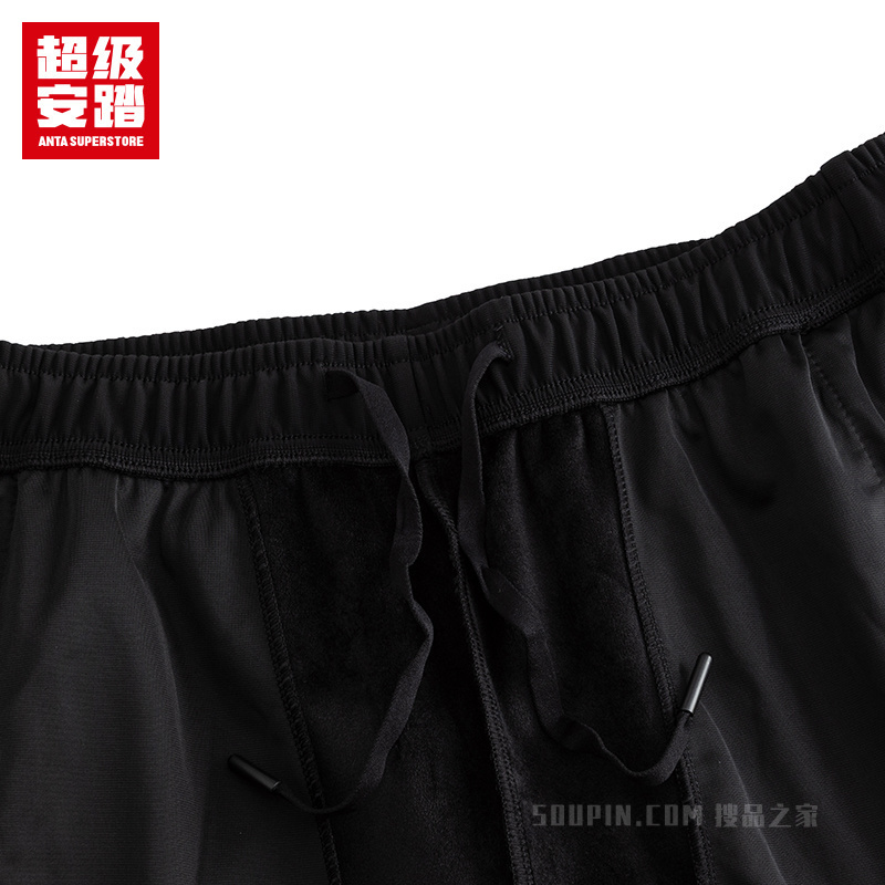 超级安踏跑训男子轻暖绒针织运动长裤