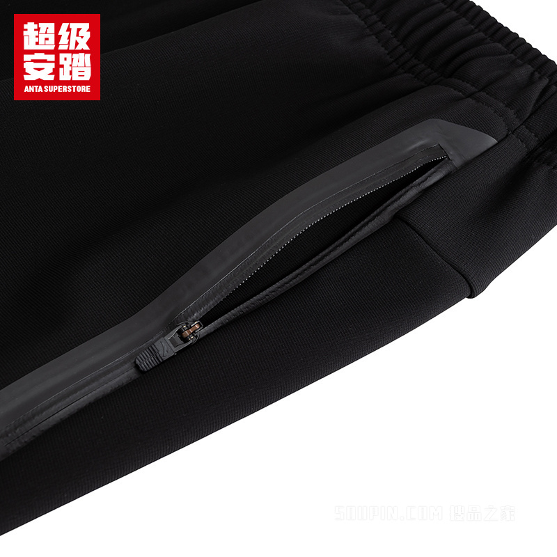 超级安踏跑训男子轻暖绒针织运动长裤