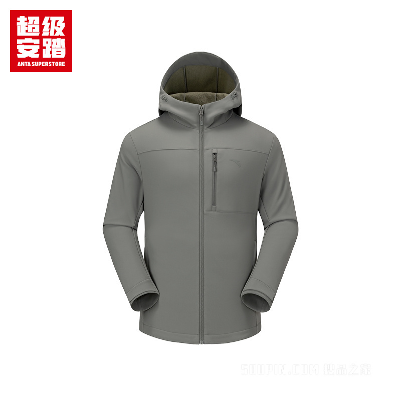 超级安踏户外男子轻暖绒防泼水加厚外套