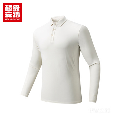 超级安踏城市通勤男子轻暖绒抗菌长袖针织衫