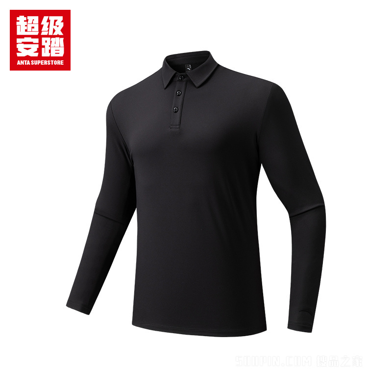 超级安踏城市通勤男子轻暖绒抗菌长袖针织衫