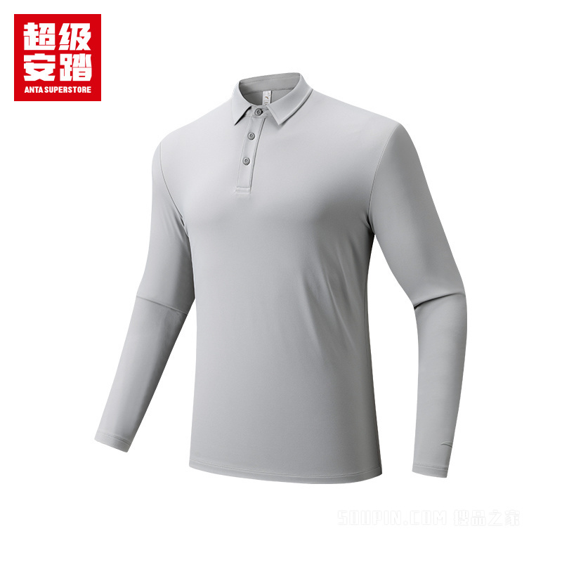 超级安踏城市通勤男子轻暖绒抗菌长袖针织衫