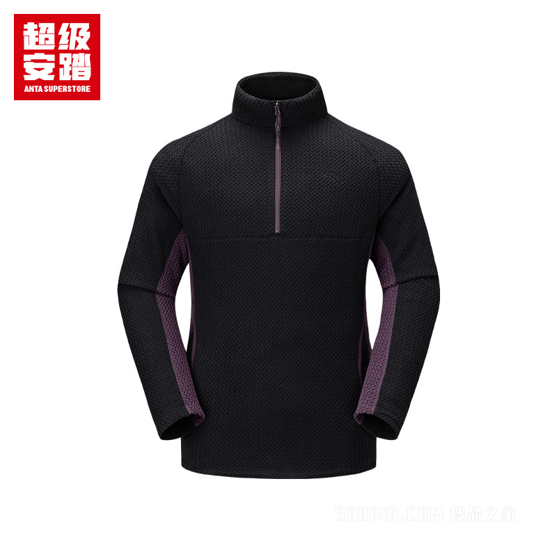 超级安踏户外男子轻暖绒套头卫衣