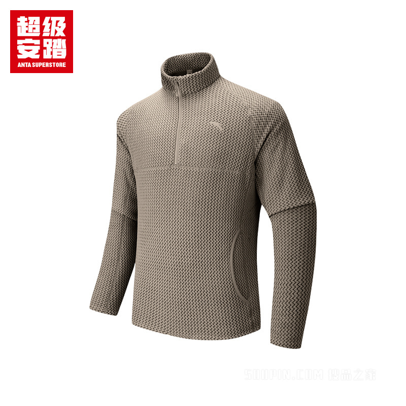 超级安踏户外男子轻暖绒套头卫衣
