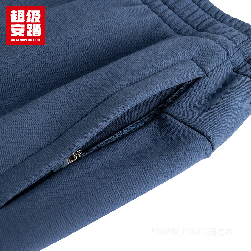 超级安踏跑训男子密暖绒针织运动长裤