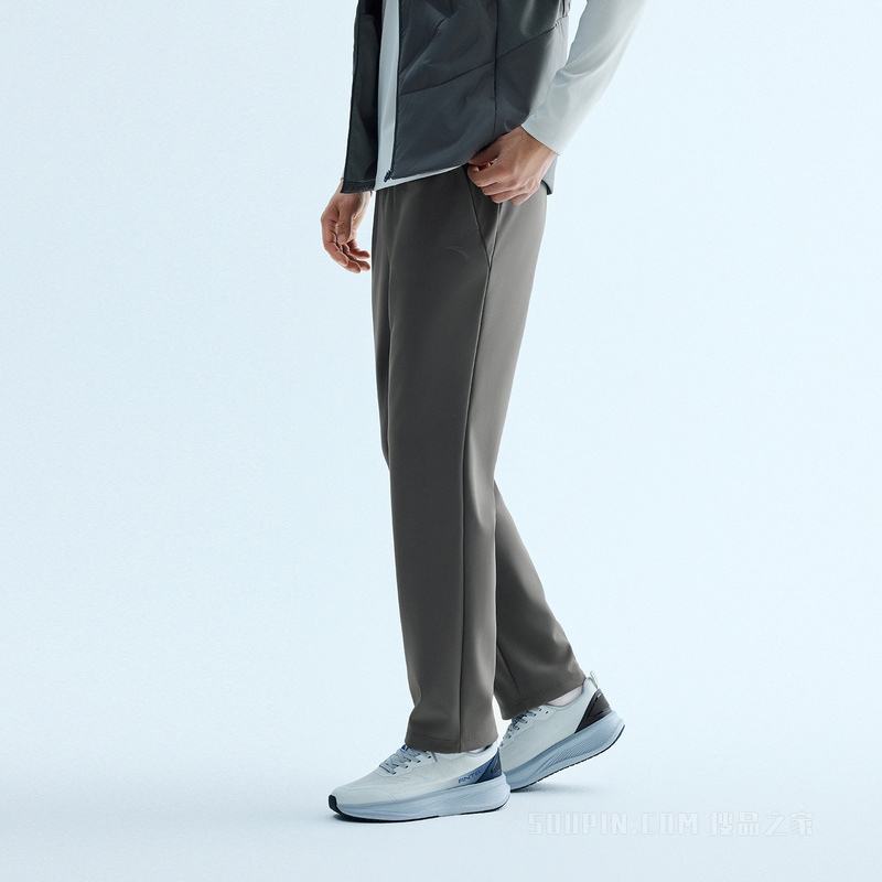 安踏型动裤男子轻暖绒针织运动长裤