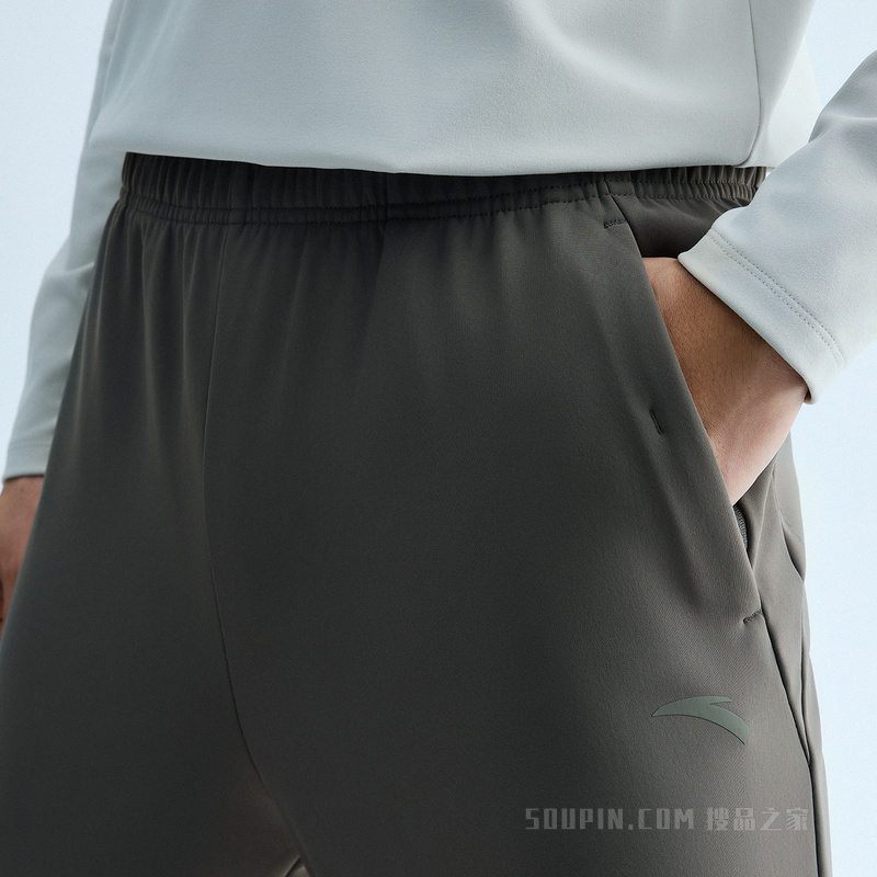 安踏型动裤男子轻暖绒针织运动长裤