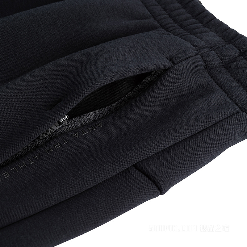 安踏训练男子密暖绒针织运动长裤