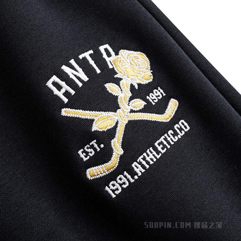 安踏运动复古女子泡芙绒针织运动长裤