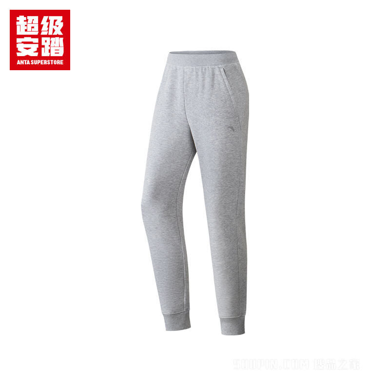 超级安踏跑训女子密暖绒针织运动长裤