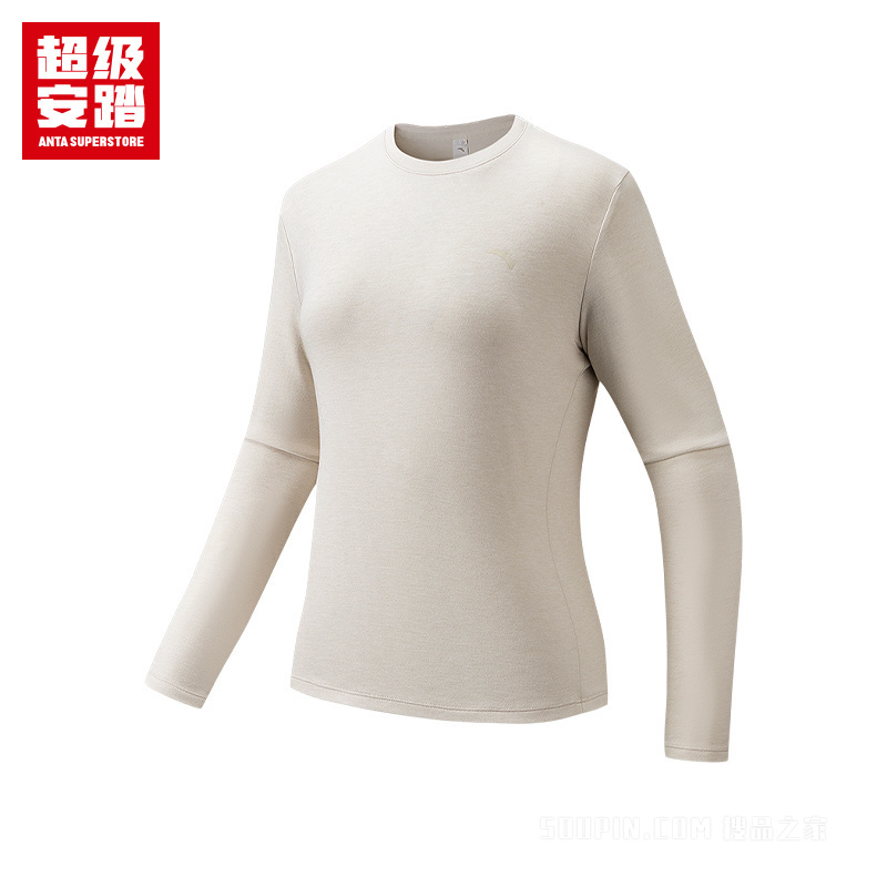 超级安踏跑训女子抗菌长袖针织衫