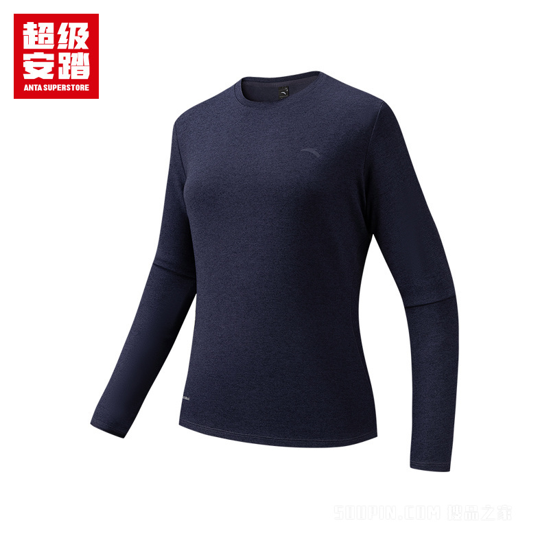 超级安踏跑训女子抗菌长袖针织衫