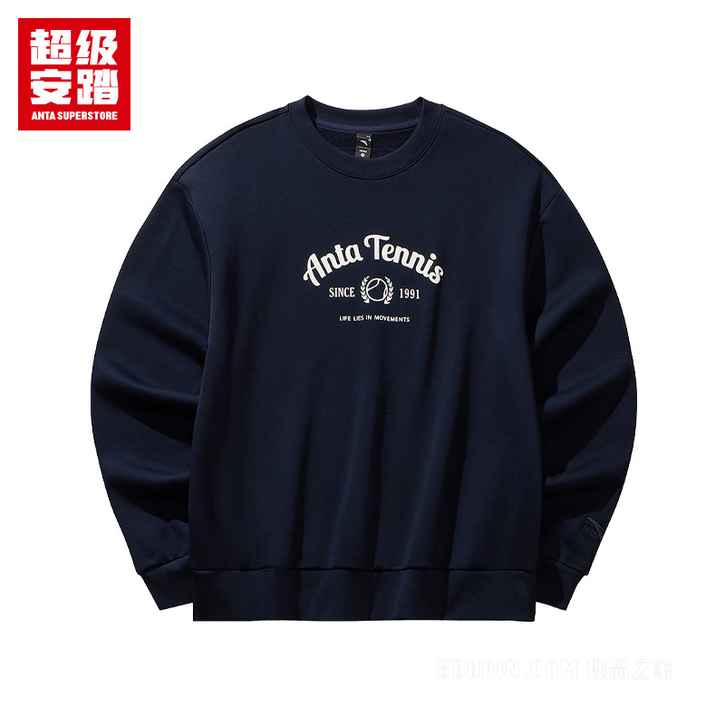 超级安踏潮流文化女子密暖绒套头卫衣