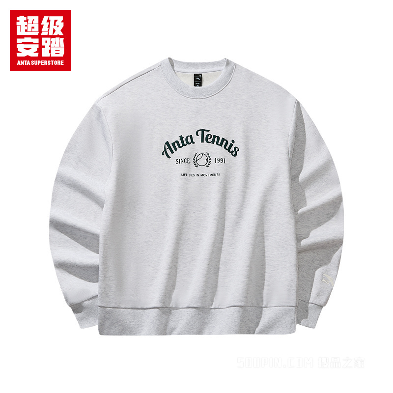 超级安踏潮流文化女子密暖绒套头卫衣