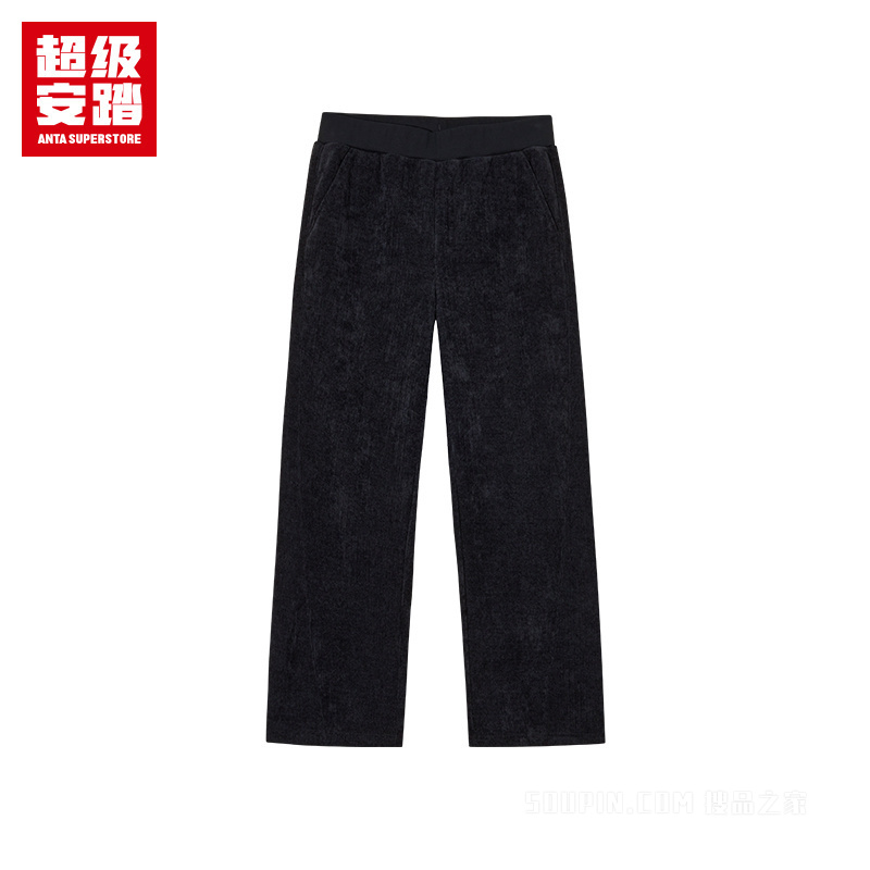 超级安踏潮流文化女子密暖绒针织运动长裤