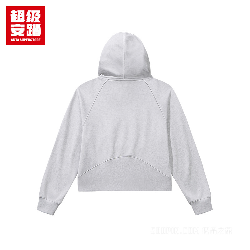 超级安踏潮流文化女子密暖绒连帽卫衣