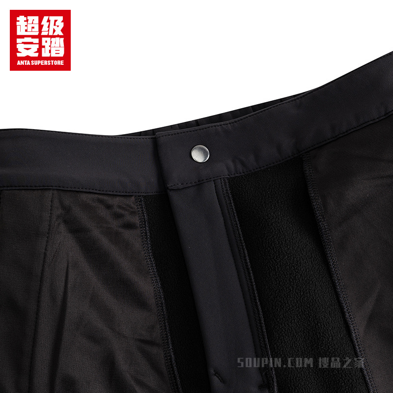 超级安踏跑训女子轻暖绒防泼水梭织运动长裤