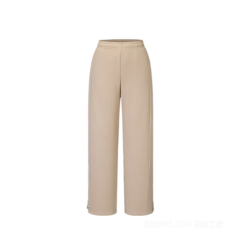 安踏运动复古女子密暖绒针织运动长裤