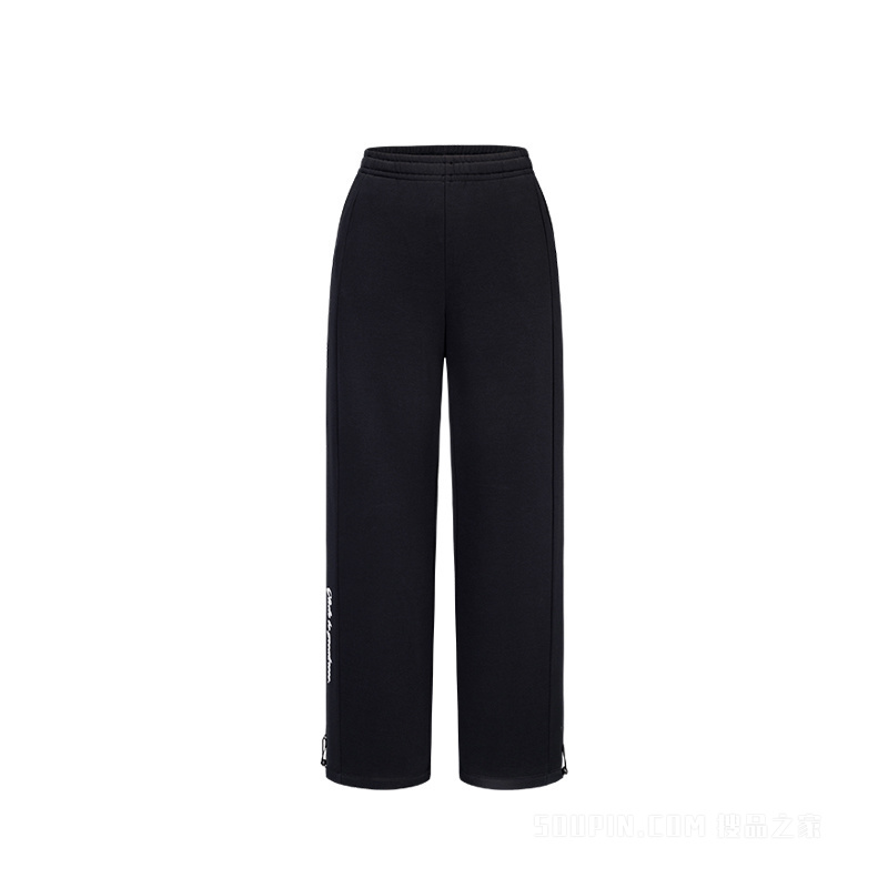 安踏运动复古女子密暖绒针织运动长裤