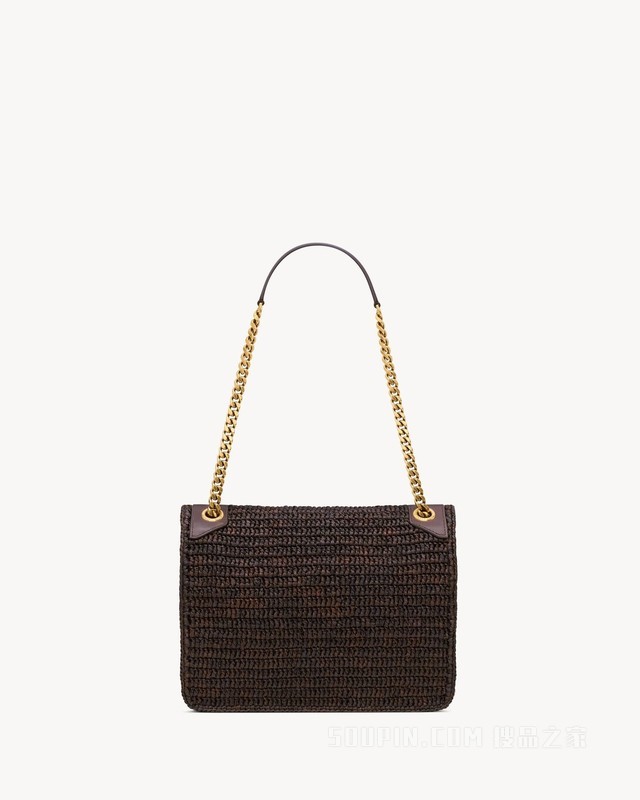 NIKI中号拉菲草手袋