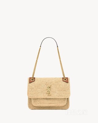 NIKI中号拉菲草手袋