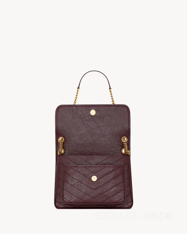 NIKI中号复古皮革手袋