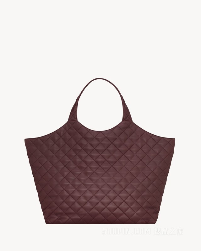 ICARE绗缝羊皮革加大号购物袋