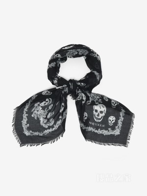 蕾丝肋骨Skull丝巾
