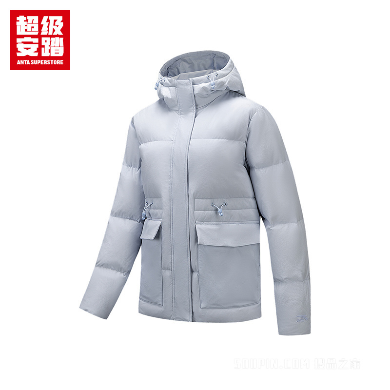 超级安踏潮流文化女子防泼水防风中长款羽绒服