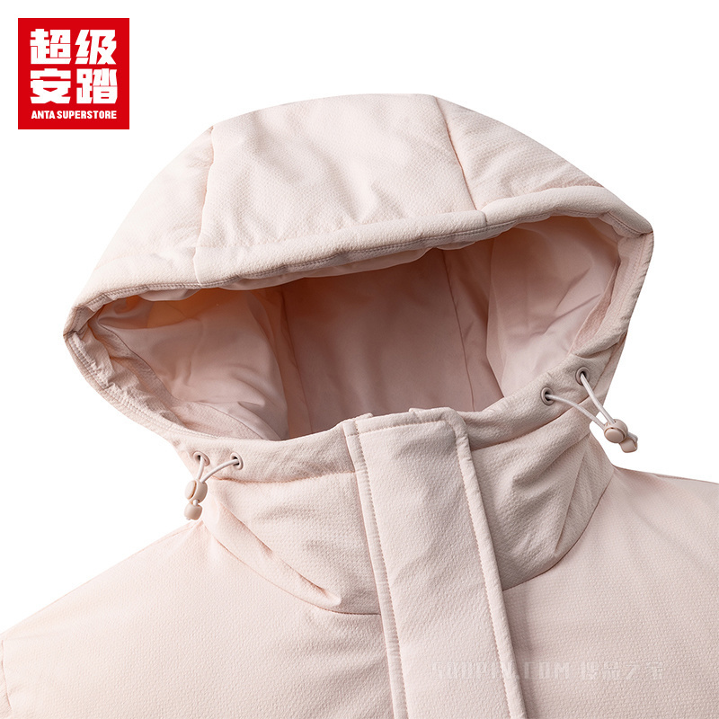 超级安踏潮流文化女子防泼水防风中长款羽绒服