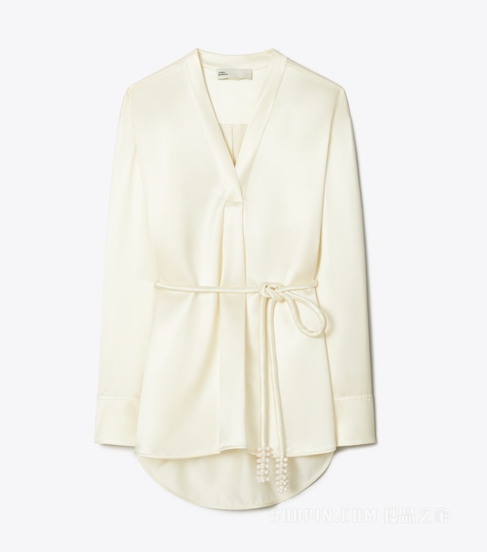 粘纤上衣 法式奶油色