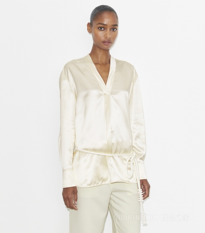 粘纤上衣 法式奶油色