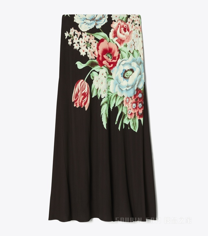 印花针织半身裙 棕色调