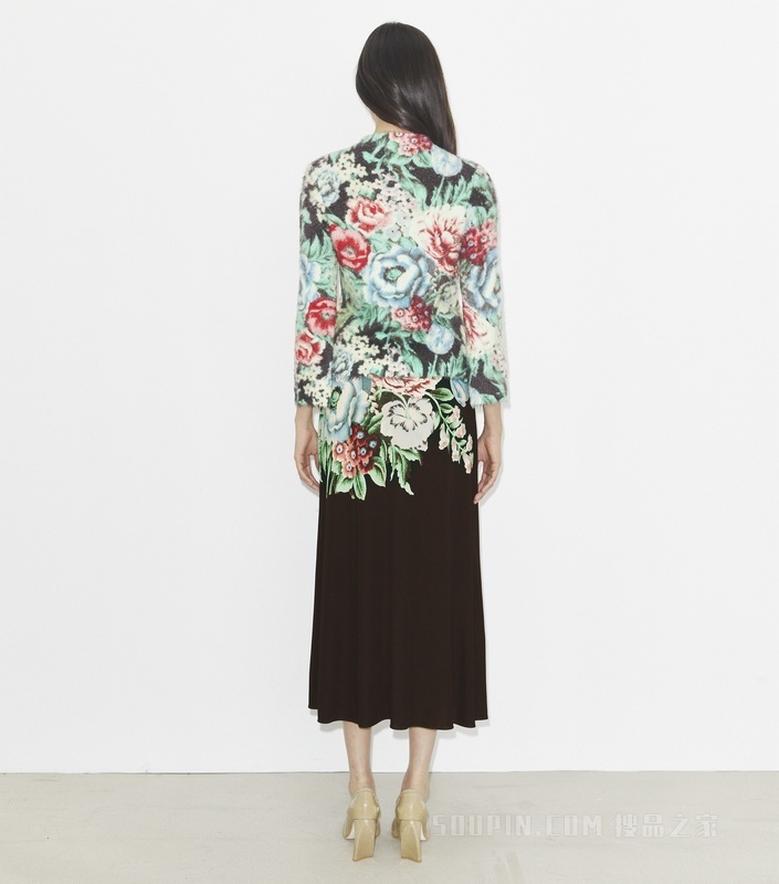 印花针织半身裙 棕色调