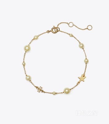 精致 Moondance 星星手链 Tory 金/水晶色/珍珠色