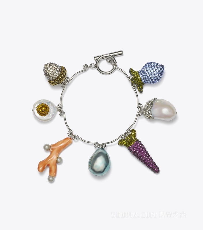 奇趣系列蔬菜吊坠手链 Tory 银/拼色