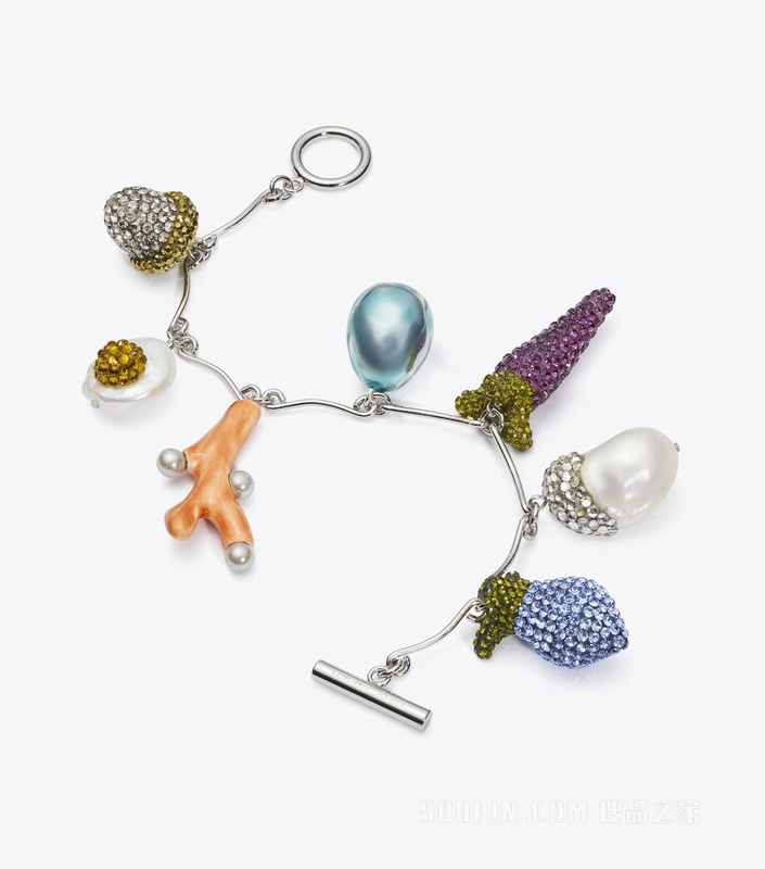 奇趣系列蔬菜吊坠手链 Tory 银/拼色