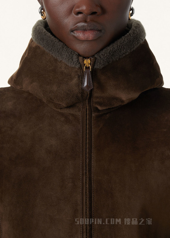 Mikael女士飞行员夹克 小牛皮