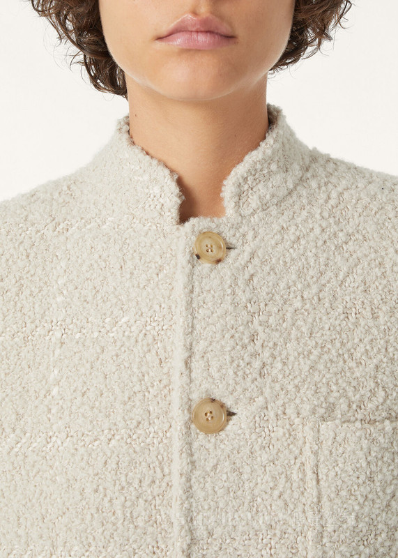 Spagna Mini女士夹克 羊驼毛, 亚麻, 桑蚕丝, 初剪羊毛, 羊绒
