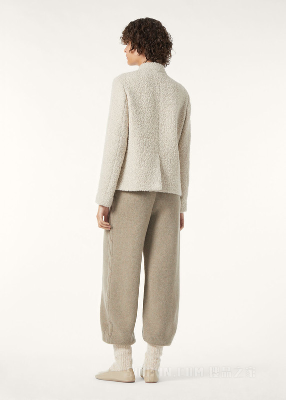 Spagna Mini女士夹克 羊驼毛, 亚麻, 桑蚕丝, 初剪羊毛, 羊绒