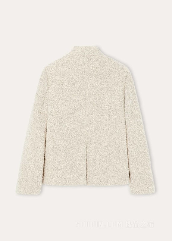 Spagna Mini女士夹克 羊驼毛, 亚麻, 桑蚕丝, 初剪羊毛, 羊绒