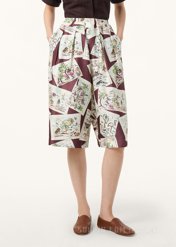 Emon女士百慕大短裤 桑蚕丝