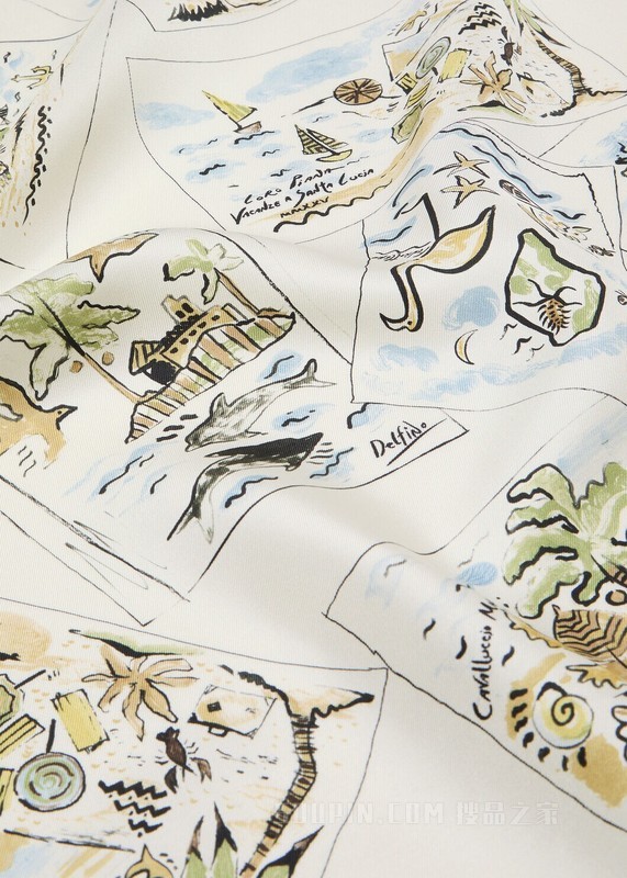 Vacanze a Santa Lucia女士围巾 桑蚕丝